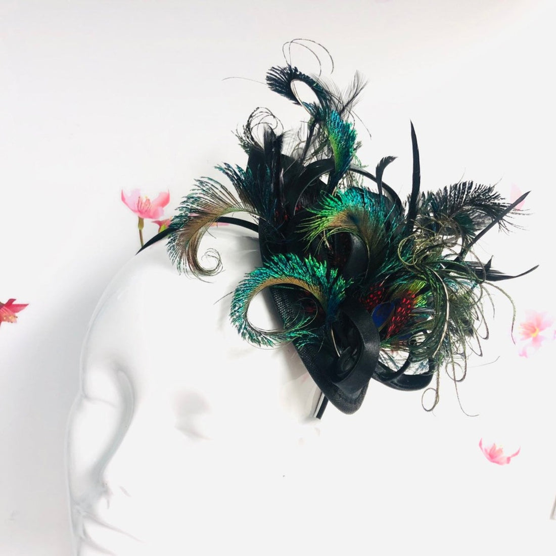 Small Peacock Fascinator Hat for women